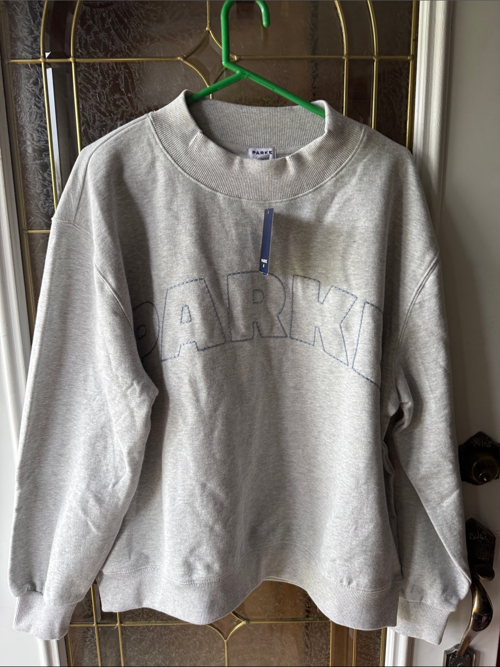 PARKE Gray Embroidered Logo Sweatshirt